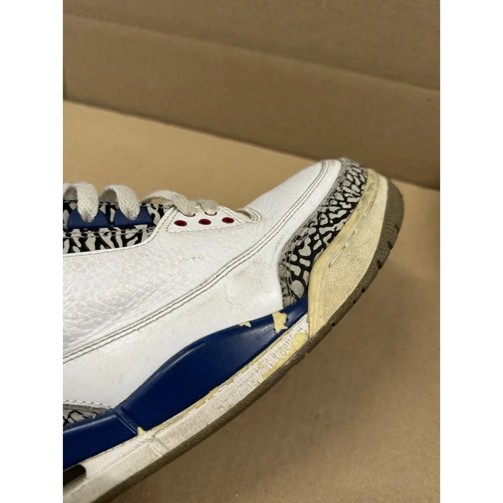 Air Jordan 3 Retro 2011 True Blue‎ Size 9.5 136064-104 OG White Cement Used
